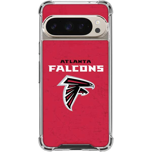 NFL Atlanta Falcons - Alternate Distressed Pixel 9/9 Pro Clear Case